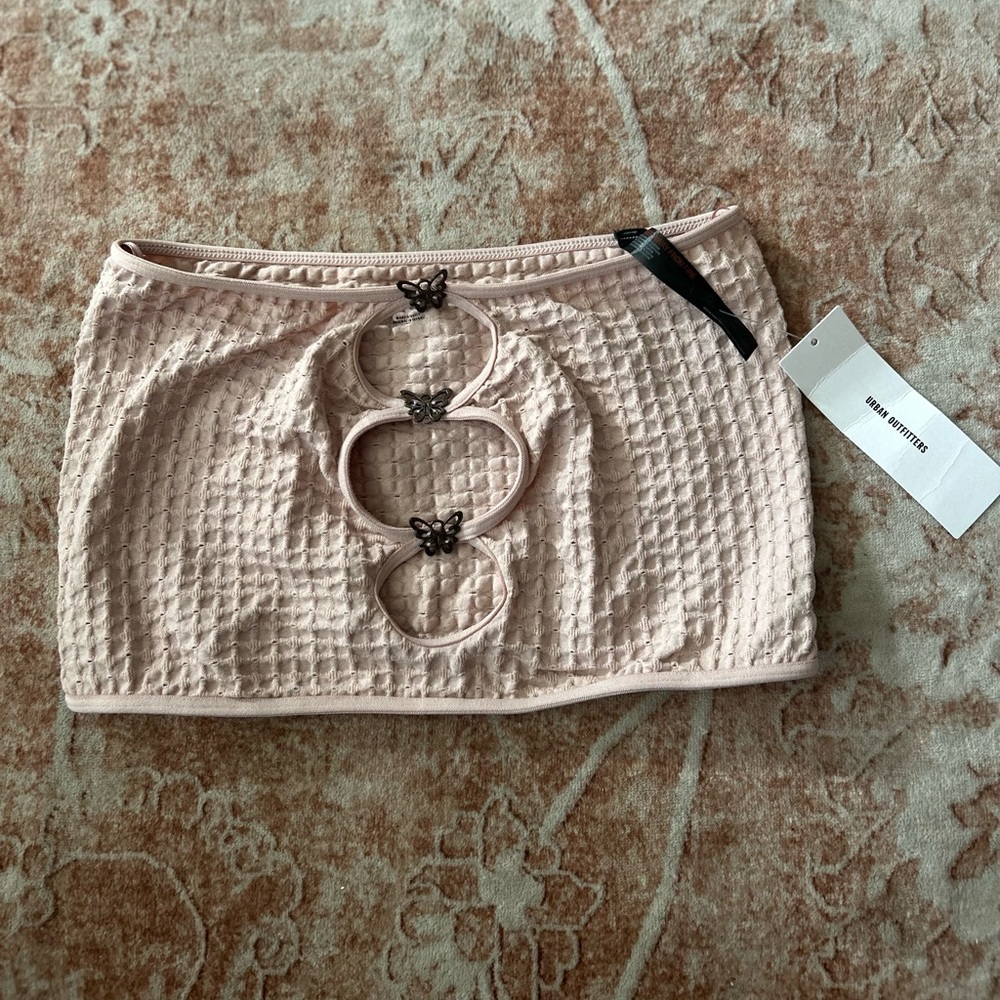 NWT Urban Outfitters Out From Under Cut Out Copped Tube Top w/ Butterfly Detail